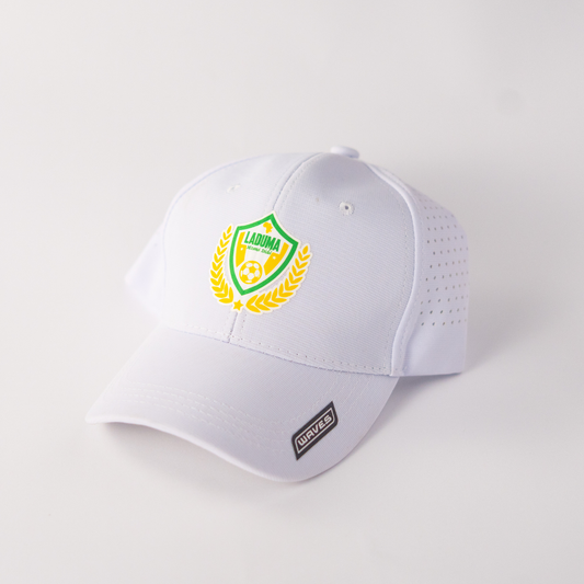 White cap with a logo
