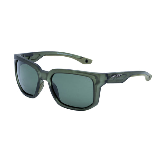 Waves Rio Sunglasses Grey/Green front angle