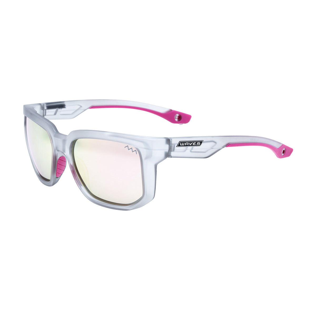 Waves Rio Sunglasses Pink & White front angle