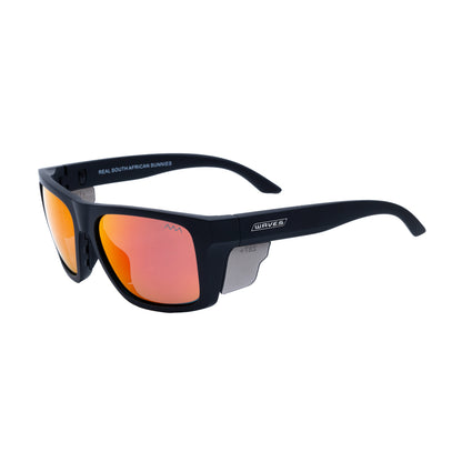 Waves Unit Sunglasses Black & Orange front angle